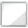 Vetrina Nobo per 6 fogli A4 - Superficie magnetica bianca - Porta in vetro di sicurezza - Telaio in alluminio - Colore bianco