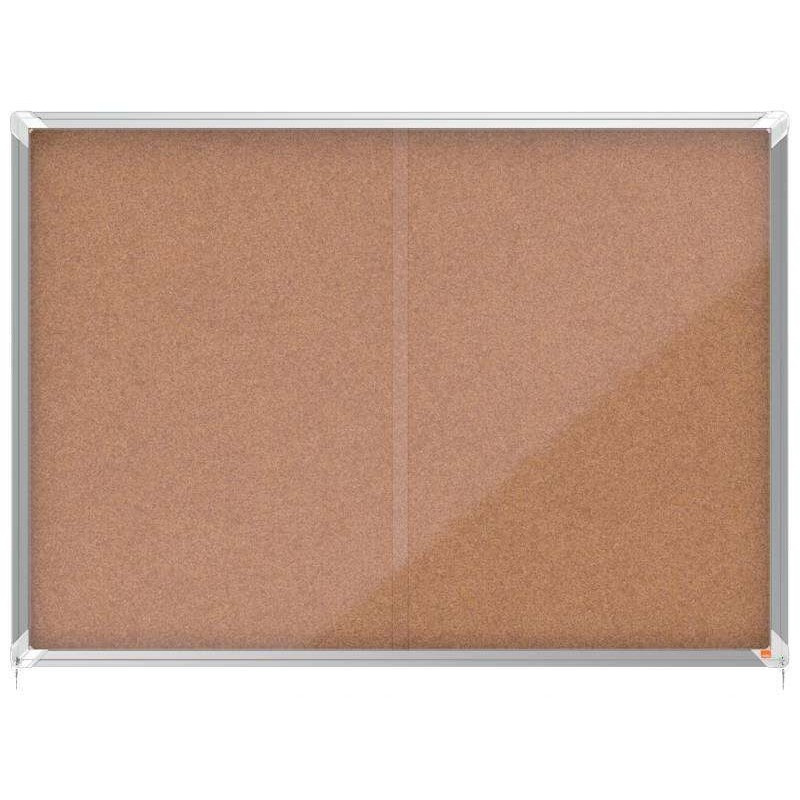 Nobo Vitrina Interior 18 Hojas A4 Corcho Puerta Deslizante - Superficie Autorregenerable - Aluminio - Color Natural Nobo Vitrina Interior 18 Hojas A4 Corcho Puerta Deslizante - Superficie Autorregenerable - Aluminio - Color Natural