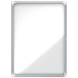 Vetrina da esterno Nobo 9 fogli A4 superficie magnetica bianca 45 mm - Sicurezza - Alluminio - Colore bianco