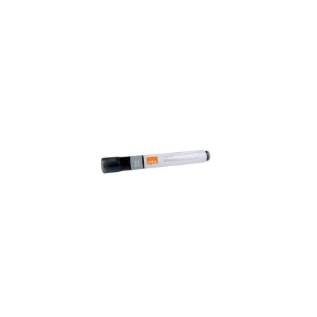 Nobo Caja de 10 Rotuladores para Pizarra Blanca - Punta Redonda 3mm - Tinta Liquida - Nivel de Tinta - Color Negro