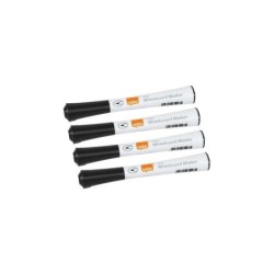 Confezione da 4 pennarelli per lavagna Nobo - Punta fine da 1 mm - Inchiostro a basso odore - Colore nero