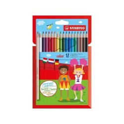 Stabilo Color Confezione da 18 matite colorate - Mina da 2,5 mm - Ideale per la scuola - Colori assortiti