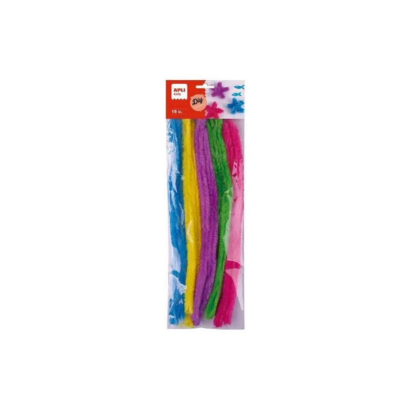 Apli Kids Bolsa de 15 Limpiapipas Colosal - Flexibles y Suaves - Medidas 15x300mm - Colores Surtidos Apli Kids Bolsa de 15 Limpiapipas Colosal - Flexibles y Suaves - Medidas 15x300mm - Colores Surtidos