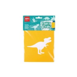 Borsa Apli Kids da 6 Stencil Dinosauri - 8 Forme di Animali - Polipropilene Flessibile - Lavabile - Colori Assortiti