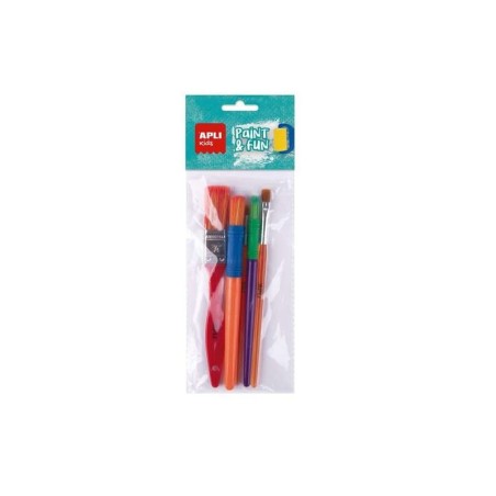 Apli Kids Paint & Fun Pack de 5 Pinceles - Medidas y Colores Surtidos