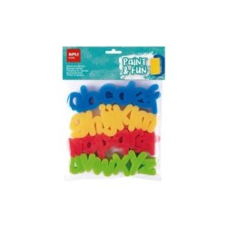 Apli Kids Paint &amp; Fun Confezione da 26 timbri in spugna modello ABC per timbri - Forme di lettere piccole - Colori assortiti