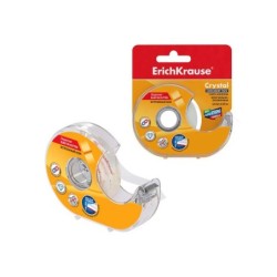 Erichkrause Cinta Adhesiva con Aplicador Crystal - 12mmx25m - Facil de Usar - Transparente