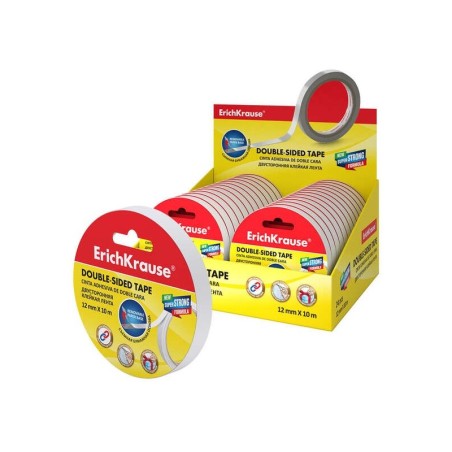 Nastro Biadesivo Erichkrause - 12mmx10m - Espositore 24 pz. - Trasparente 24pz 24pz