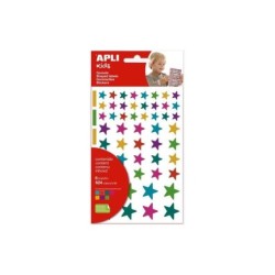Apli Kids Bolsa de 624 Gomets Estrellas - Adhesivo Removible - Tamaños y Colores Surtidos