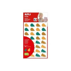 Apli Kids Borsa da 384 Gometti con Foglie di Albero - Adesivo Rimovibile - Forme e Colori Assortiti
