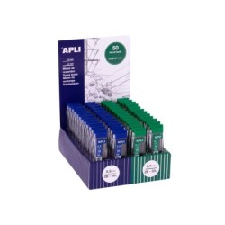Apli Expositor de 48 Estuches de 50 Minas para Portaminas - Dureza 2B - 24 Estuches de 0,5mm y 24 Estuches de 0,7mm