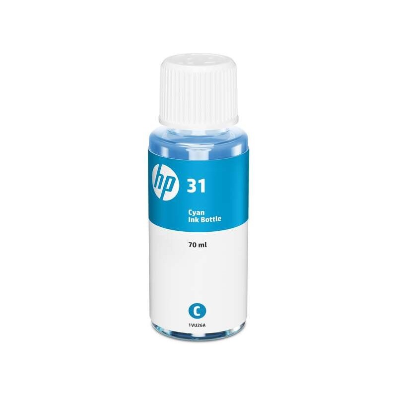 Flacone d'inchiostro originale HP 31 ciano - 1VU26AE Flacone d'inchiostro originale HP 31 ciano - 1VU26AE