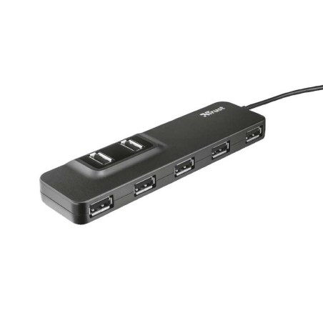 Trust Oila Hub 7 Porte USB 2.0 - Alimentazione Esterna - Protezione da Corto Circuito - Cavo da 1,40 m - Colore Nero