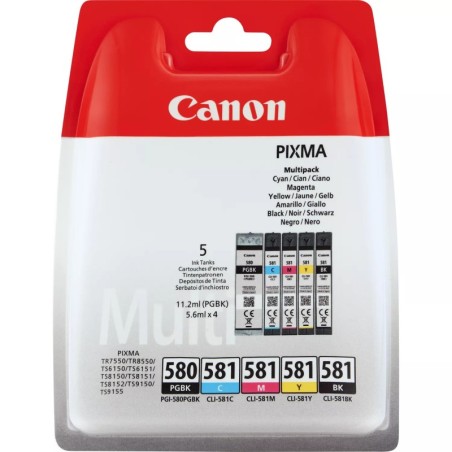 Confezione da 5 cartucce d'inchiostro originali Canon PGI580/CLI581 - 2078C005