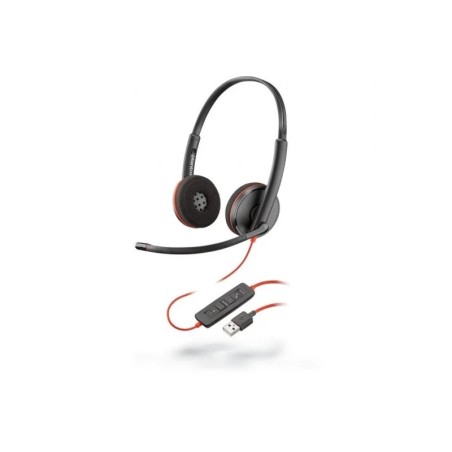 Cuffie Plantronics Blackwire C3220 USB-A con microfono - Cuscinetti auricolari imbottiti - Controlli cablati - Colore nero