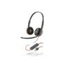 Cuffie Plantronics Blackwire C3220 USB-A con microfono - Cuscinetti auricolari imbottiti - Controlli cablati - Colore nero