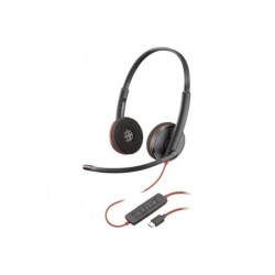 Cuffie Plantronics Blackwire C3220 USB-C con microfono - Cuscinetti auricolari imbottiti - Controlli cablati - Colore nero