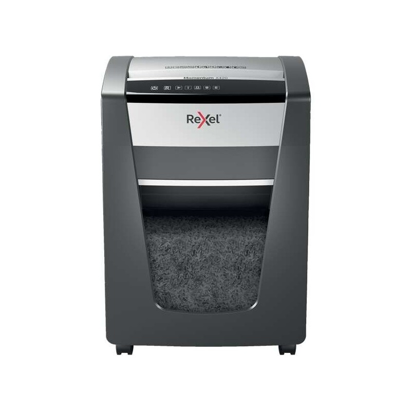 Rexel Momentum X420 Distruggidocumenti manuale con taglio coriandoli - Distrugge fino a 20 fogli - 30 litri Rexel Momentum X420 Distruggidocumenti manuale con taglio coriandoli - Distrugge fino a 20 fogli - 30 litri