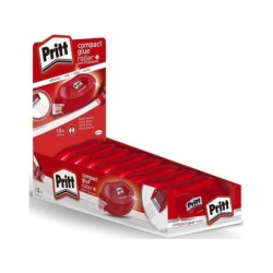 Pritt Compact Roller Adhesivo Permanente 8.4mm x 10m - Aplicacion Limpia - Preciso y Reciclable