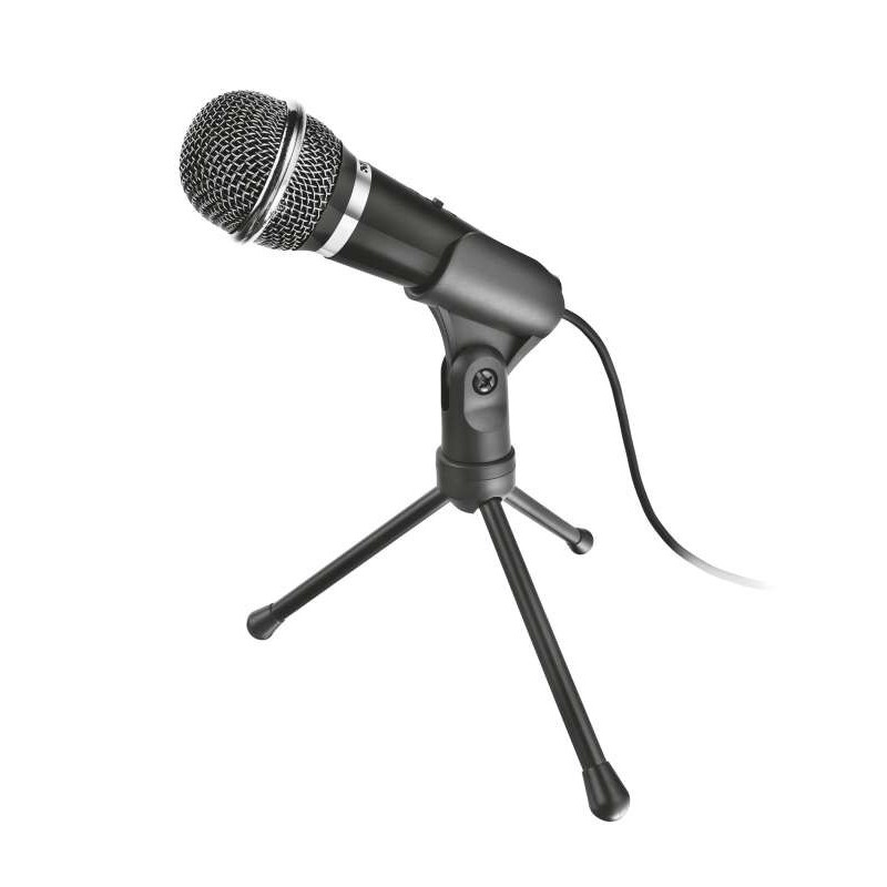 Microfono Trust Starzz - Pulsante Mute - Treppiede - Jack da 3,5 mm - Cavo da 2,5 m Microfono Trust Starzz - Pulsante Mute - Treppiede - Jack da 3,5 mm - Cavo da 2,5 m