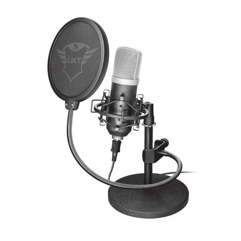 Microfono cardioide USB Trust Gaming GXT 252 Emita - Supporto in metallo - Cavo da 1,80 m - Colore nero Microfono cardioide USB Trust Gaming GXT 252 Emita - Supporto in metallo - Cavo da 1,80 m - Colore nero