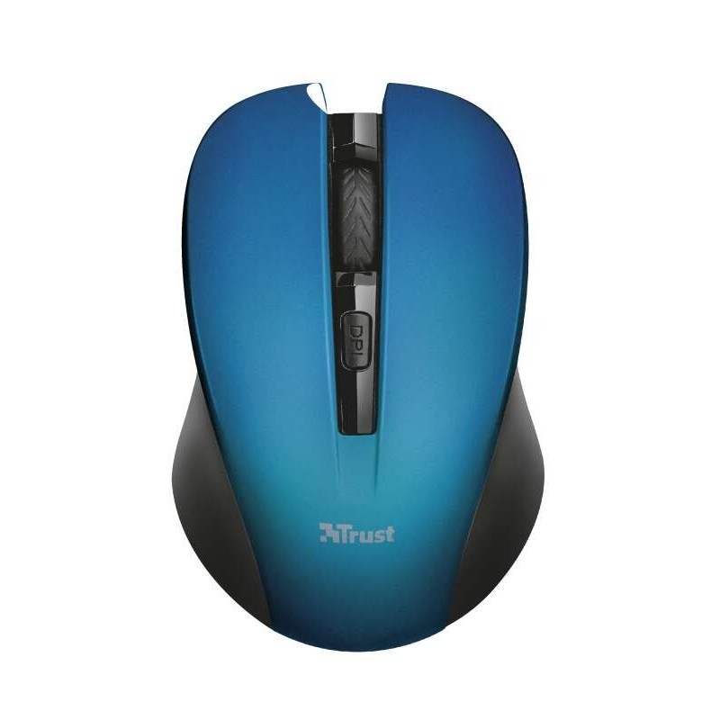 Trust Mydo Raton Inalambrico Silencioso USB 1800dpi - 3 Botones Silenciosos - Uso Ambidiestro - Color Azul/Negro Trust Mydo Raton Inalambrico Silencioso USB 1800dpi - 3 Botones Silenciosos - Uso Ambidiestro - Color Azul/Negro