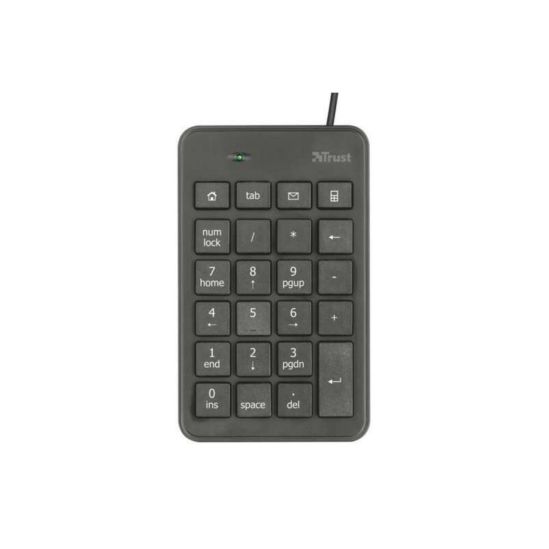 Tastiera numerica USB Trust Xalas - Ultra sottile - 23 tasti a basso profilo - Cavo da 1,50 m - Colore nero Tastiera numerica USB Trust Xalas - Ultra sottile - 23 tasti a basso profilo - Cavo da 1,50 m - Colore nero