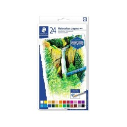 Staedtler Pastelli Acquerello 223 Confezione da 24 Matite a Cera - Facili da Miscelare - Estremamente Opachi - Colori Assortiti