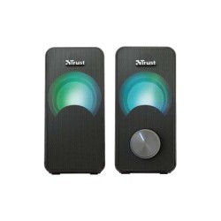 Trust Arys Altavoces USB 2.0 12W - Iluminacion RGB - Cable de 1.40m - Color Negro