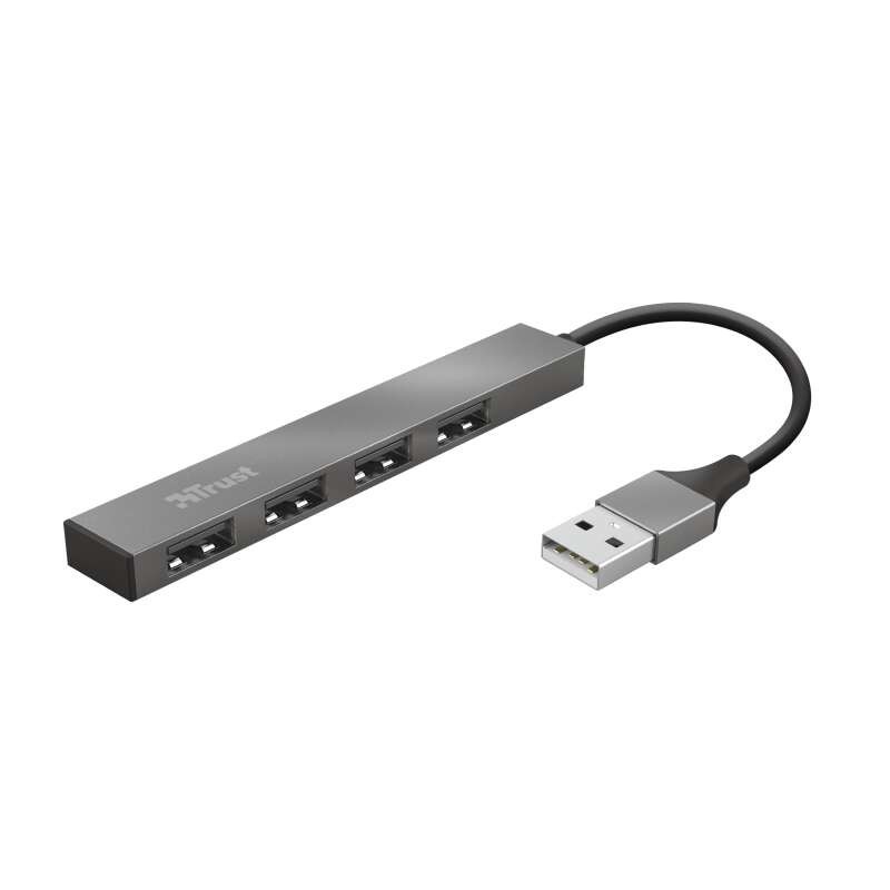 Trust Halyx Hub 4 Puertos USB 2.0 - Hasta 480Mbps - Color Gris Trust Halyx Hub 4 Puertos USB 2.0 - Hasta 480Mbps - Color Gris