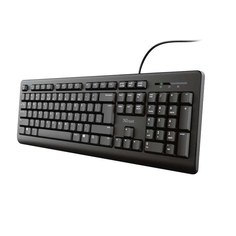 Trust TK150 Teclado USB - Teclas Silenciosas - 104 Teclas - Cable de 1.80m - Color Negro Trust TK150 Teclado USB - Teclas Silenciosas - 104 Teclas - Cable de 1.80m - Color Negro