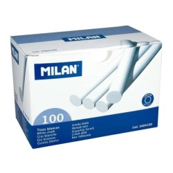 Confezione da 100 Gessi Milano - Rotondi - Non Contiene Caseina - Colore Bianco