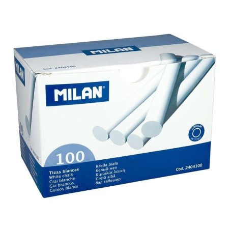 Confezione da 100 Gessi Milano - Rotondi - Non Contiene Caseina - Colore Bianco