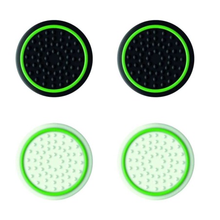 Trust Gaming GXT 267 Pack de 4 Grips para Mando Xbox Series X/S - 2 Blancos que Brillan en la Oscuridad y 2 Negros