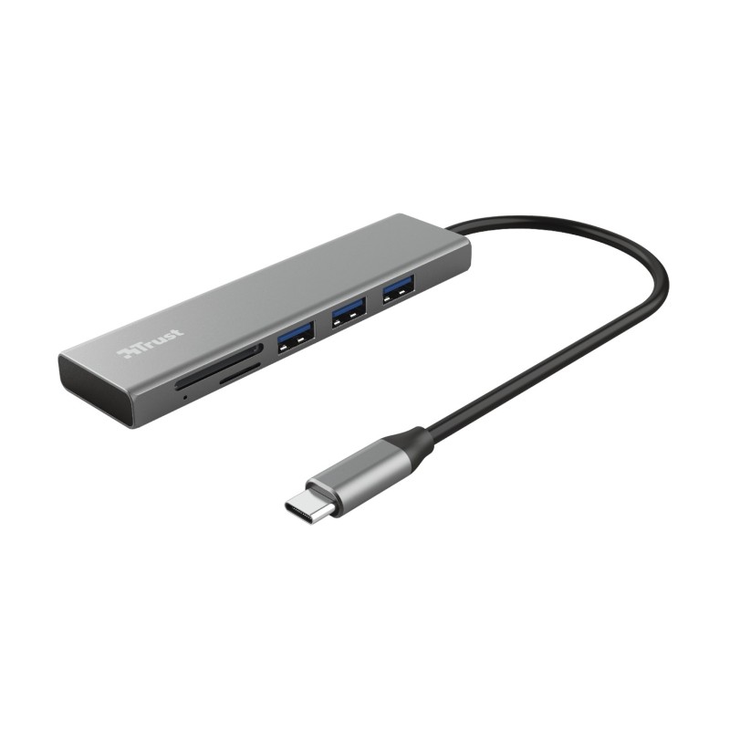 Trust Halyx Hub USB-C 3 Puertos USB-A + Lector de Tarjetas SD/MicroSD - Compatible con SDHC y SDXC - Hasta 5Gbps - Aluminio Trust Halyx Hub USB-C 3 Puertos USB-A + Lector de Tarjetas SD/MicroSD - Compatible con SDHC y SDXC - Hasta 5Gbps - Aluminio