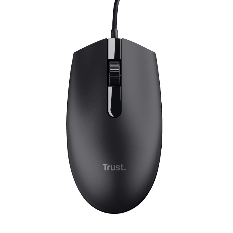 Mouse USB Trust Basi 1200 dpi - 3 pulsanti - Uso ambidestro - Cavo da 1,60 m - Colore nero Mouse USB Trust Basi 1200 dpi - 3 pulsanti - Uso ambidestro - Cavo da 1,60 m - Colore nero