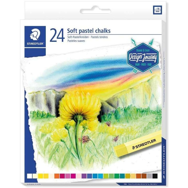 Staedtler 2430 Pack de 36 Tizas Pastel Suave - Excelentes para Mezclar Colores - Resistencia a la Luminosidad - Colores Surtidos Staedtler 2430 Pack de 36 Tizas Pastel Suave - Excelentes para Mezclar Colores - Resistencia a la Luminosidad - Colores Surtidos