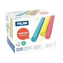 Confezione da 100 Gessetti Milano - Rotondi - Antipolvere - Non Contengono Caseina né Gesso - Colori Assortiti