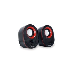Equip Life Altavoces 2.0 USB 6W - Conector Jack 3,5 mm - Control en Altavoz - Color Negro/Rojo