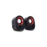 Equip Life Altavoces 2.0 USB 6W - Conector Jack 3,5 mm - Control en Altavoz - Color Negro/Rojo