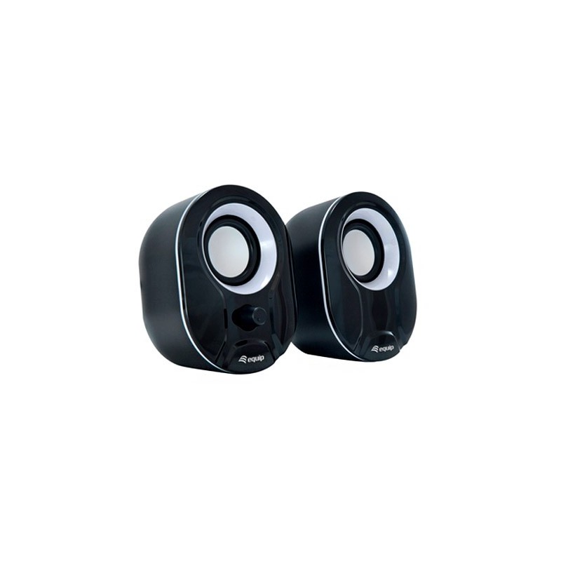 Equip Life Altavoces 2.0 USB 6W - Conector Jack 3,5 mm - Control en Altavoz - Color Negro/Blanco Equip Life Altavoces 2.0 USB 6W - Conector Jack 3,5 mm - Control en Altavoz - Color Negro/Blanco