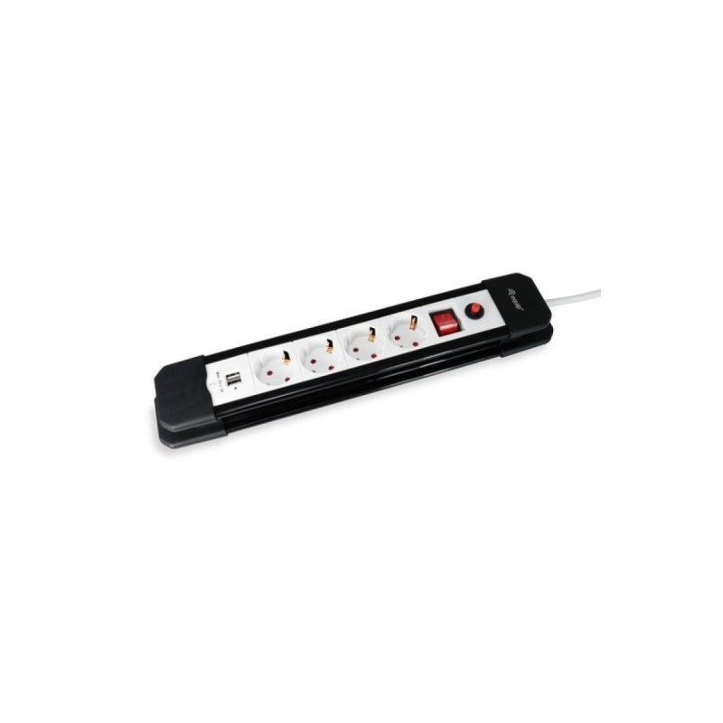Equip Regleta Alimentacion - 4 Tomas Schuko + 2 USB - Interruptor On/Off - Cable de 1.50m Equip Regleta Alimentacion - 4 Tomas Schuko + 2 USB - Interruptor On/Off - Cable de 1.50m