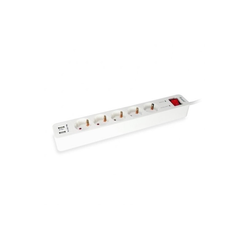 Multipresa Equip - 5 Prese Schuko + 2 USB - Interruttore On/Off - Cavo da 1,50 m Multipresa Equip - 5 Prese Schuko + 2 USB - Interruttore On/Off - Cavo da 1,50 m
