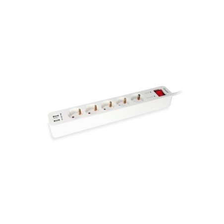 Multipresa Equip - 5 Prese Schuko + 2 USB - Interruttore On/Off - Cavo da 1,50 m