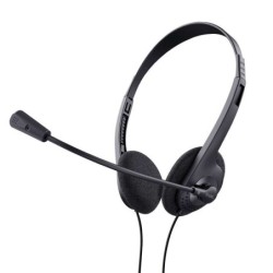 Cuffie Trust con microfono - Controllo volume - Archetto regolabile - 2 cavi adattatori da 3,5 mm