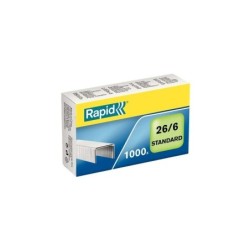 Rapid Confort Caja de 1000 Grapas 26/6 - Hasta 20 Hojas - Alambre Flexible Galvanizado - Patilla de 6mm