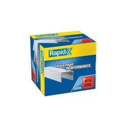 Scatola Rapid Super Resistente da 5000 Graffette 9/12 - Da 60 a 90 Fogli - Filo Zincato Super Rinforzato - Perno da 12mm