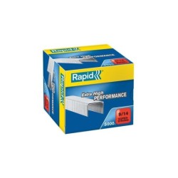 Rapid Super Strong Caja de 5000 Grapas 9/14 - De 80 a 110 Hojas - Alambre Galvanizado Superreforzado - Patilla de 14mm