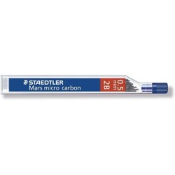Tubo Staedtler Mars Micro Carbon 250 da 12 mine in grafite - Durezza 2B - Corsa 0,5 mm - Alta resistenza 12pz 12pz