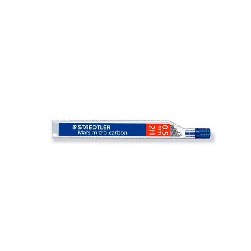 Tubo Staedtler Mars Micro Carbon 250 da 12 mine in grafite - Durezza 2H - Corsa 0,5 mm - Alta resistenza 12pz 12pz Tubo Staedtler Mars Micro Carbon 250 da 12 mine in grafite - Durezza 2H - Corsa 0,5 mm - Alta resistenza 12pz 12pz